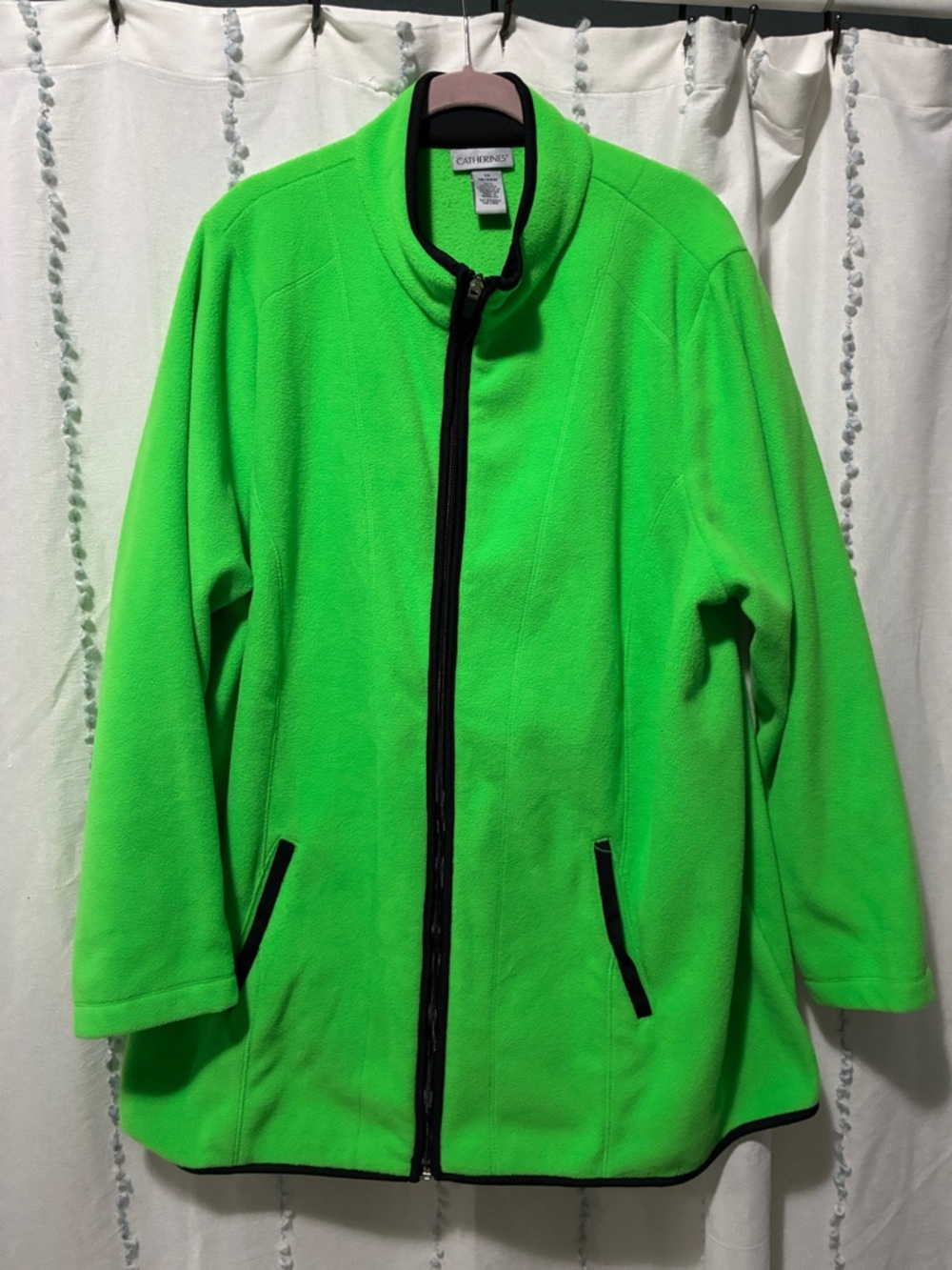 Pretty vibrant green fleece Catherine’s jacket size 1X like NEW